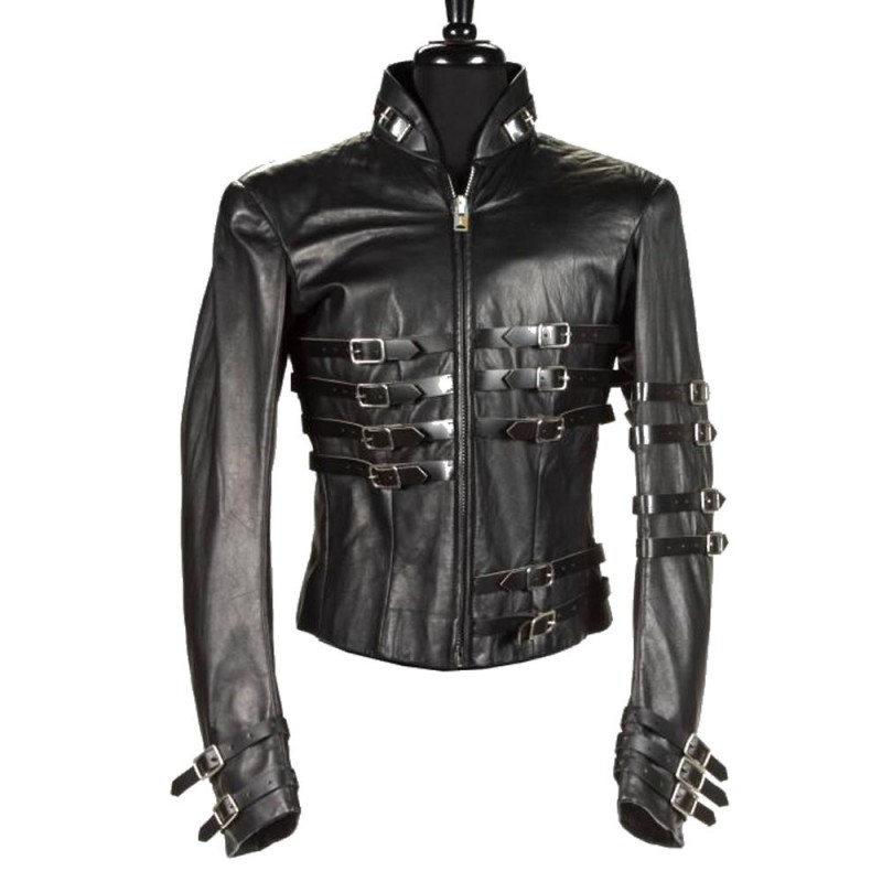Hot Mj Michael Jackson Leather Jacket Military Style Gothic Jacket Fast Shipping
